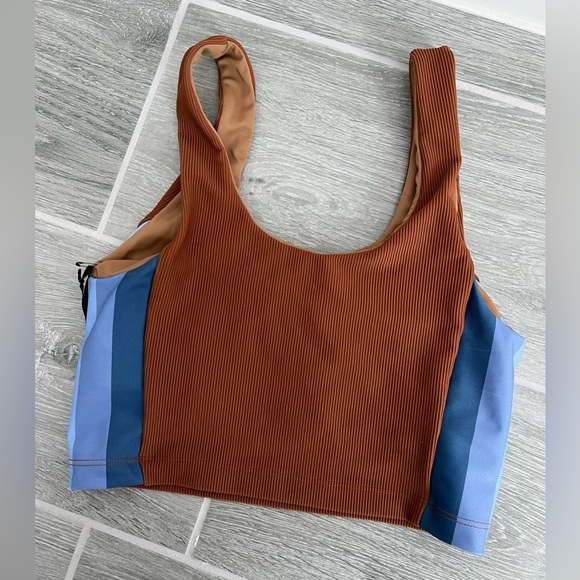 Beach Riot Two-Tone Brown and Blue Bra - Picture 2 of 5